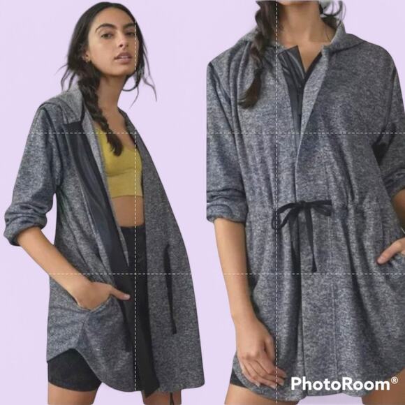 Anthropologie Left Coast DOLAN Zip Front Cinch Waist Hoodie Jacket - Size XS - Picture 1 of 6